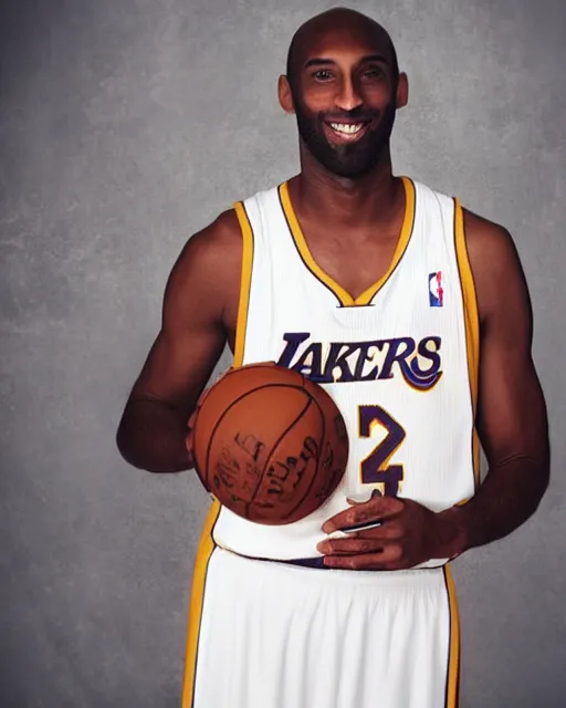 Prompt: portrait of kobe bryant, wrinkled, 7 0 years old, wearing lakers jersey, photography by steve mccurry, trending on artstation