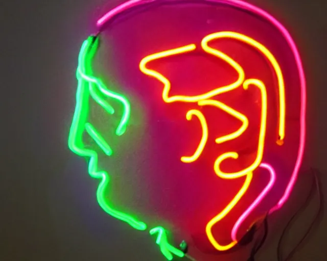 Image similar to renaissance davids head with neon art, hyper detailed