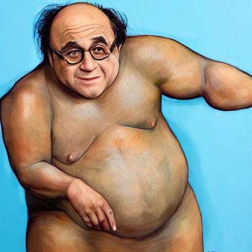 Prompt: danny devito in full body paint