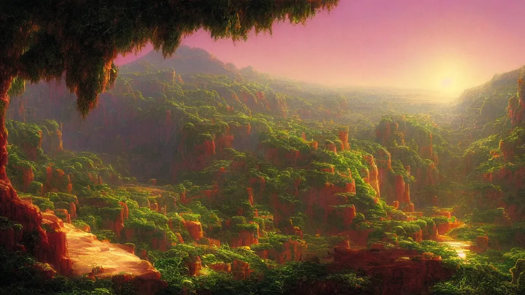 Image similar to very detailed and perfectly readable fine and soft relevant out of lines soft edges painting by beautiful walt disney animation films of the late 1 9 9 0 s and thomas cole in hd, we see a futuristic punk solar city, nice lighting, perfect readability