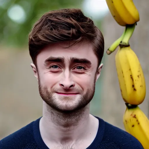 Image similar to photo of a banana looking like daniel radcliffe, 8 k