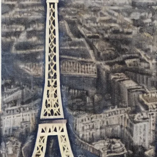 Image similar to The Eiffel Tower in Paris Collapsing, highly detail, realistic