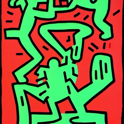 Image similar to Vietnamese wilderness by Keith Haring.