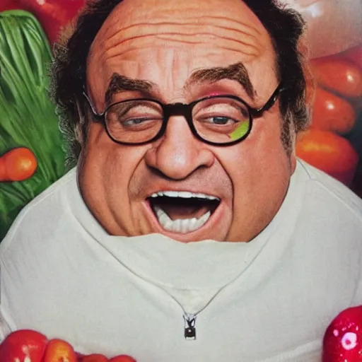 Image similar to strawbarry with danny devito face