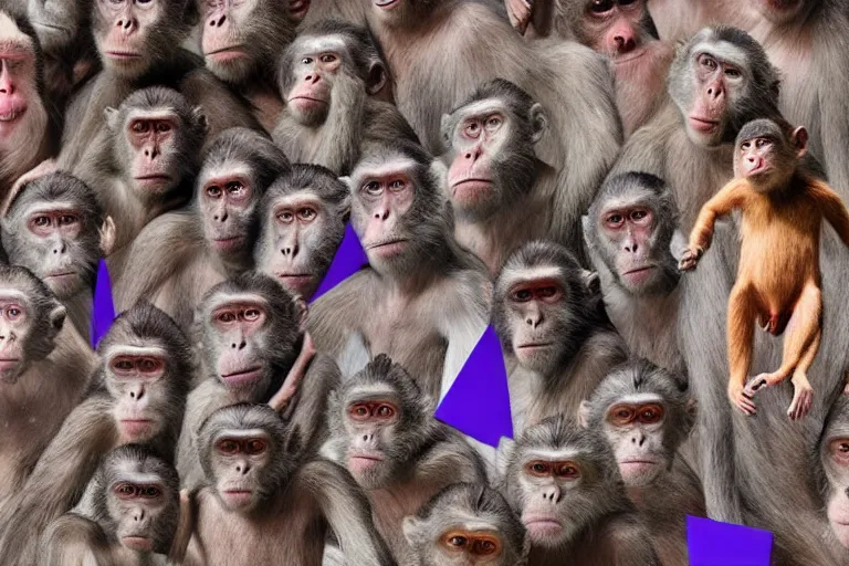 Image similar to Contamporary art fashion photography of ultra mega super hyper realistic detailed group of ultra mega super hyper realistic detailed monkey's in detailed colourful sport suits . Photo shot from 30m distance on ultra mega super hyper Leica Q2 Camera, Rendered by DaVinci Resolve