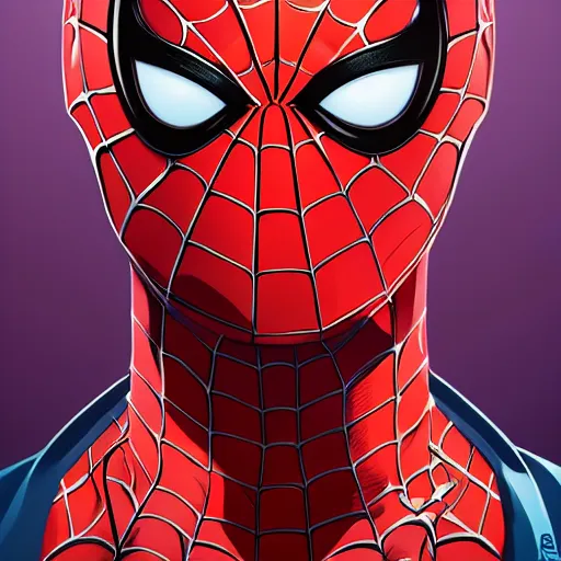 Image similar to face icon stylized minimalist spiderman, loftis, cory behance hd by jesper ejsing, by rhads, makoto shinkai and lois van baarle, ilya kuvshinov, rossdraws global illumination