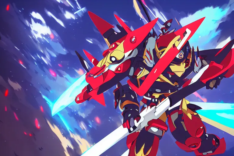 Image similar to gurren lagann, in the style of wlop and teamlab and studio trigger, illustration, epic, fantasy, hyper detailed, smooth, unreal engine, sharp focus, ray tracing