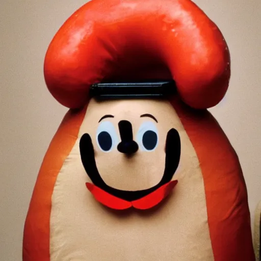 Prompt: A World Press Photo Award winning photograph of mr. Bean dressed as a hotdog