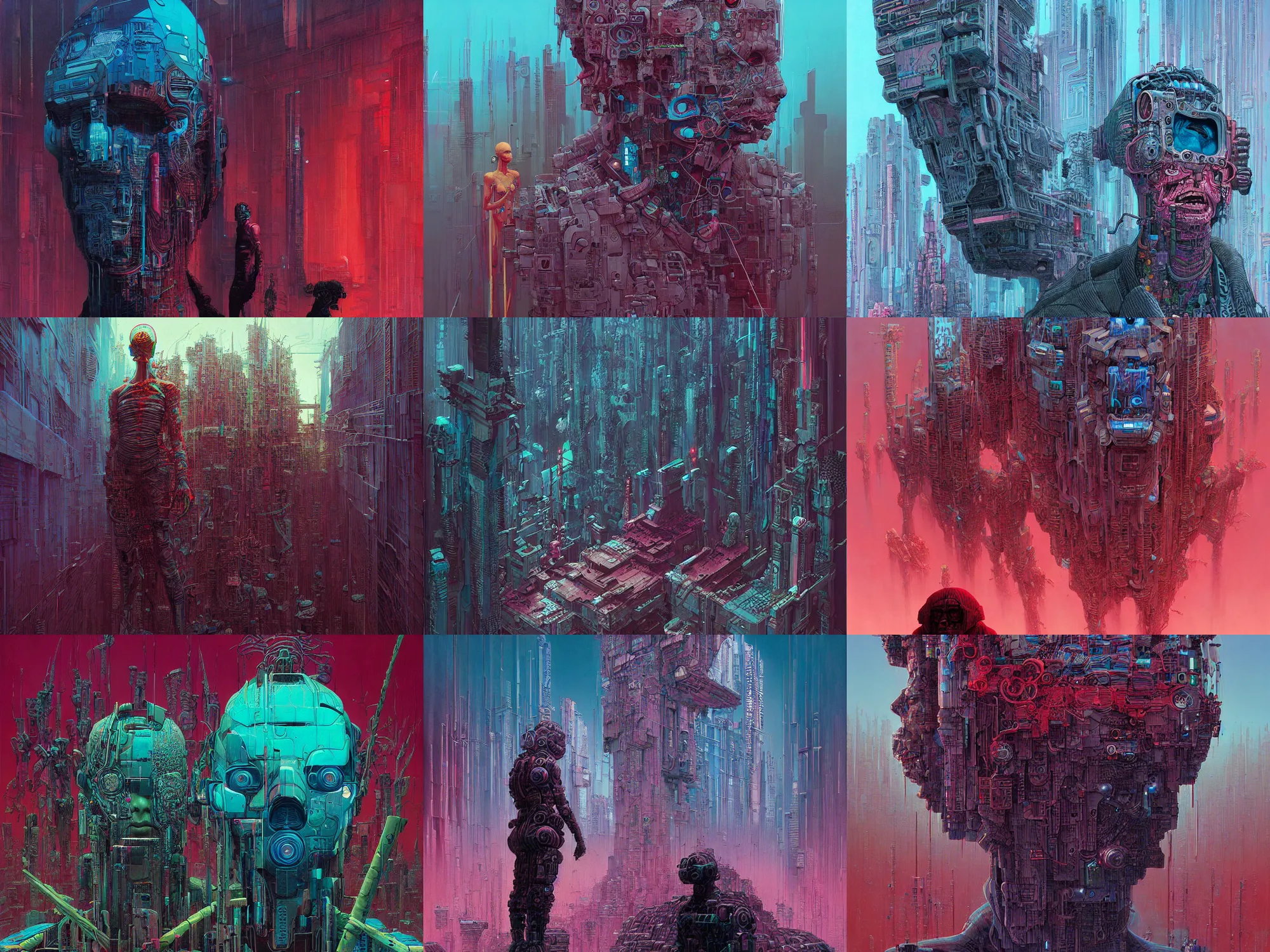 Prompt: cyberpunk art by josan gonzalez and zdzislaw beksinski.