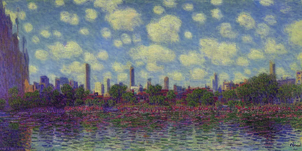 Image similar to orlando florida painting by claude monet, detailed, award - winning, coherent