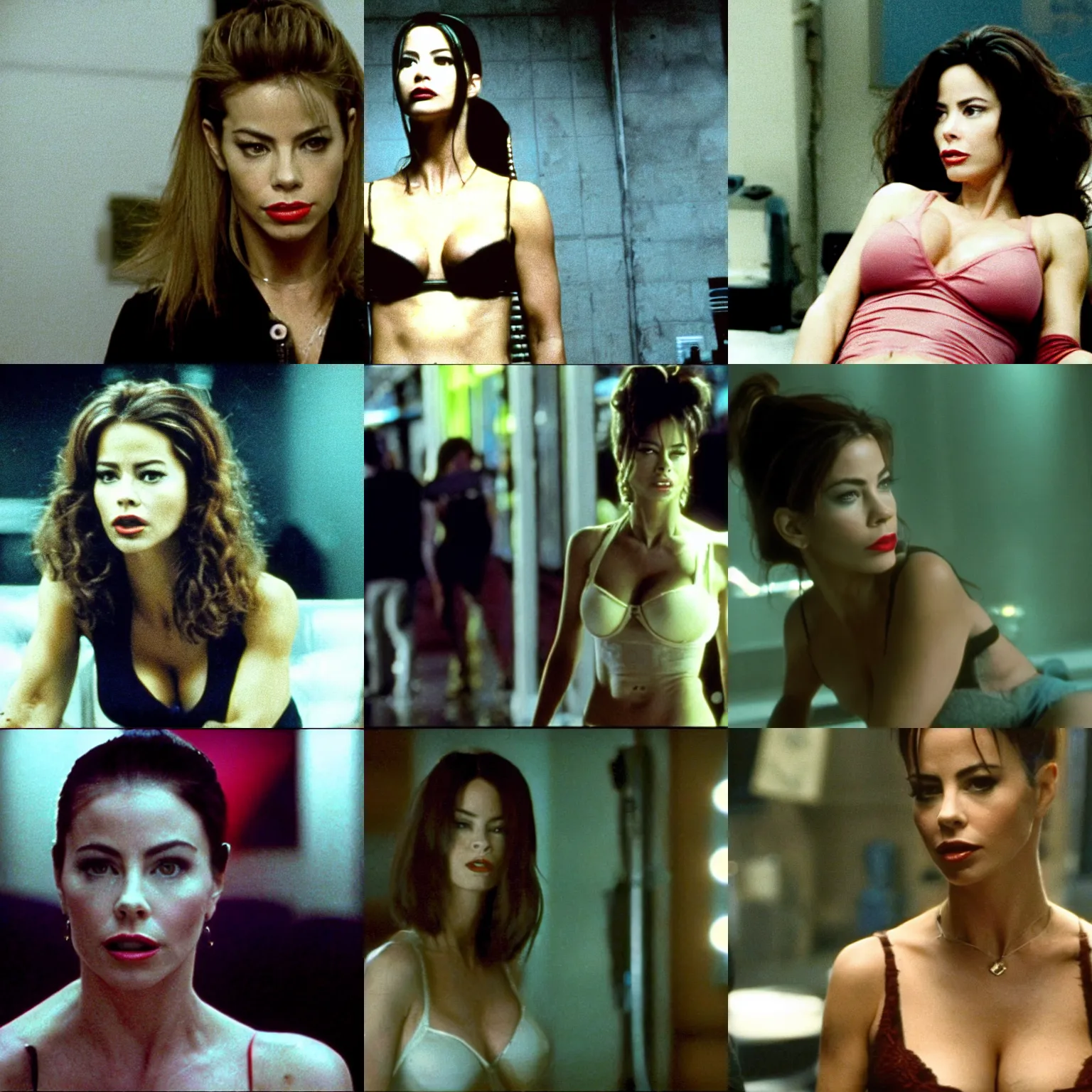 Prompt: cinematic still of Sofia Vergara in Fight Club (1999), blueray