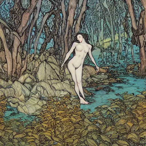 Prompt: Landscape, by Rebecca Guay.