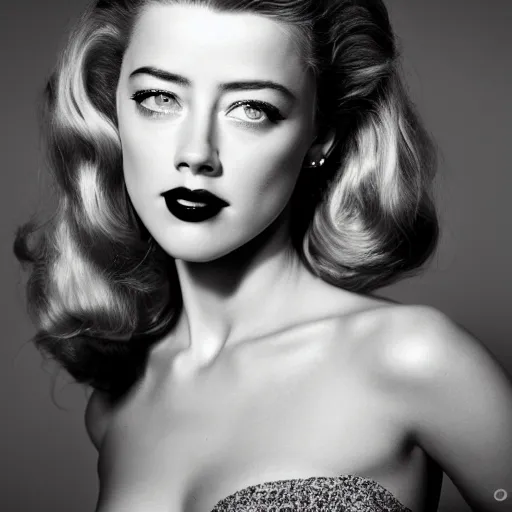 Image similar to portrait of amber heard by mario testino 1 9 5 0, 1 9 5 0 s style, headshot, taken in 1 9 5 0, detailed, award winning, sony a 7 r