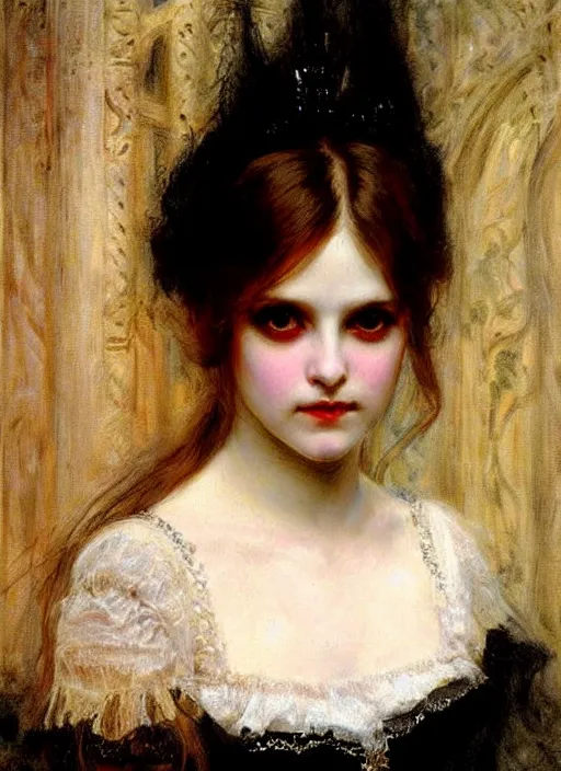 Prompt: gothic ) # princess! portrait. by william henry hunt *!, highly detailded