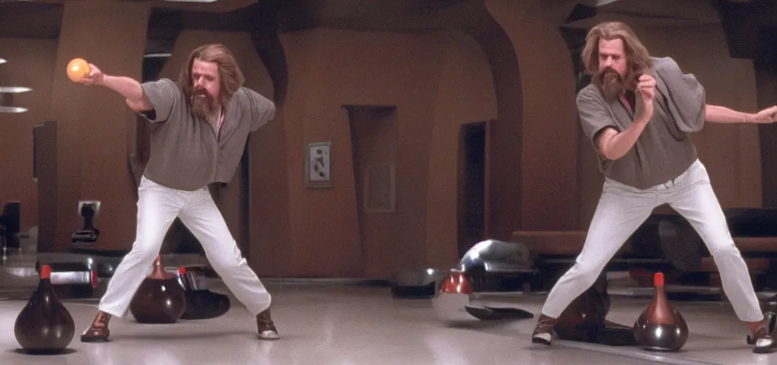 Prompt: The Big Lebowski bowling in Star Wars