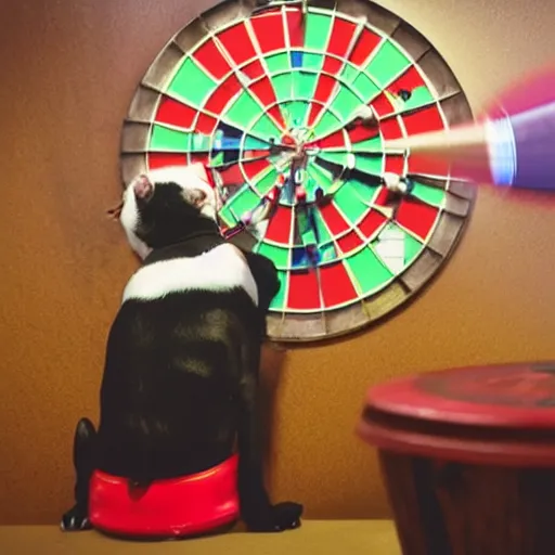Image similar to dog playing darts
