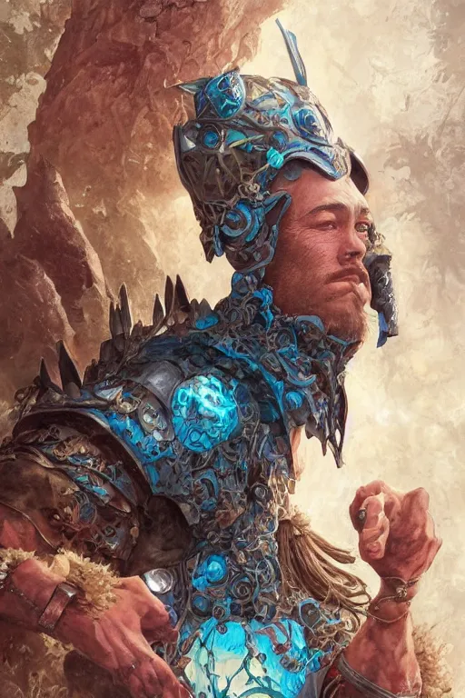 Prompt: portrait of the wizard beetle dreamer wearing reef breastplate by artgerm and Craig Mullins, James Jean, Andrey Ryabovichev, Mark Simonetti and Peter Morbacher 16k