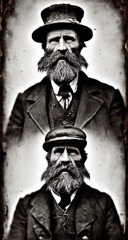 Prompt: a highly detailed digital collodion photograph, a portrait of an grizzled old angry barber