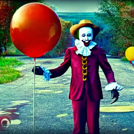 Image similar to Pennywise as Willy Wonka 4K quality super realistic