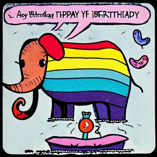 Prompt: a gay elephant having a birthday on a boat, ultra realistic