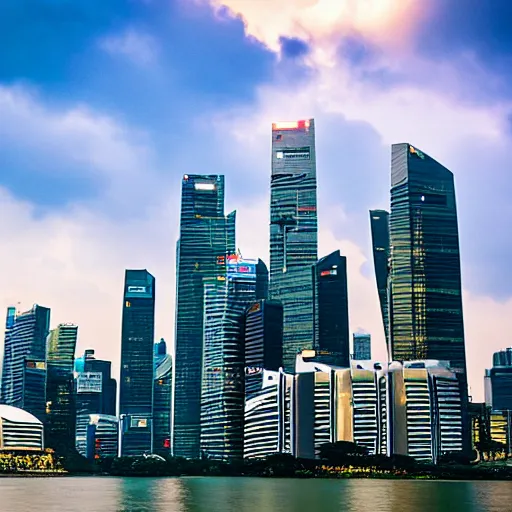 Prompt: The Singapore skyline