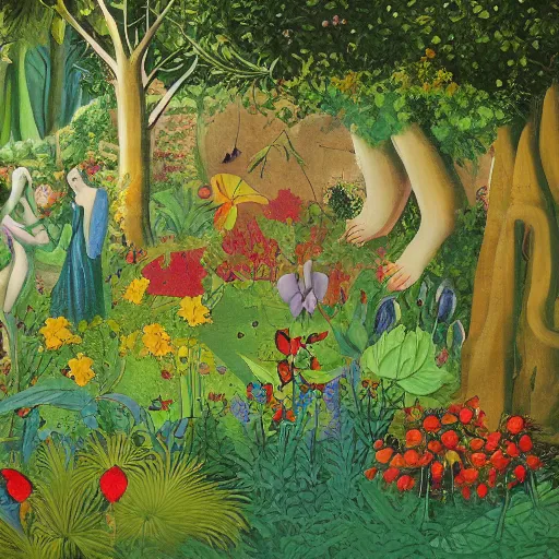 Prompt: garden of early delights painted by andre butzer