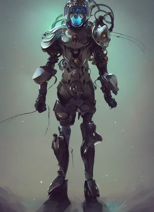 Image similar to of a full body, center frame hyper realistic digital art hero attack pose of a timepunk war cleric in a futuristic pearl armor, antenna tech helmet, dark gloomy environment. trending on artstation, art by lois van baarle by sung choi by john kirby artgerm style pascal blanche