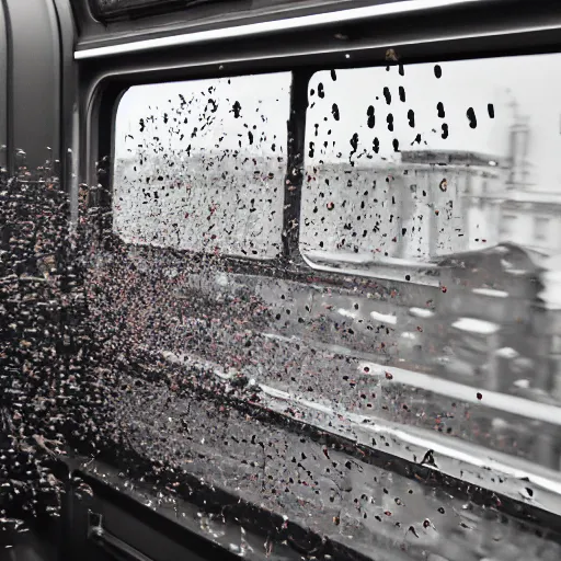 Prompt: storm of birds inside a train. trenitalia. genova. cinematic. rule if thirds. 4 k. film still.