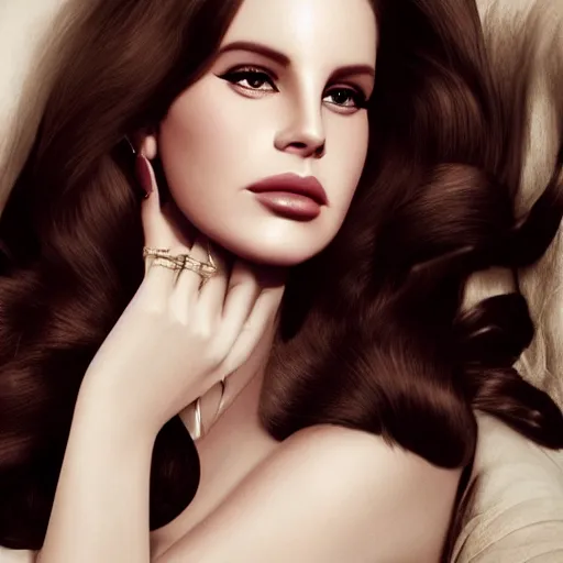 Image similar to Lana del rey in a hand cream commercial, photorealistic, detailed, studio