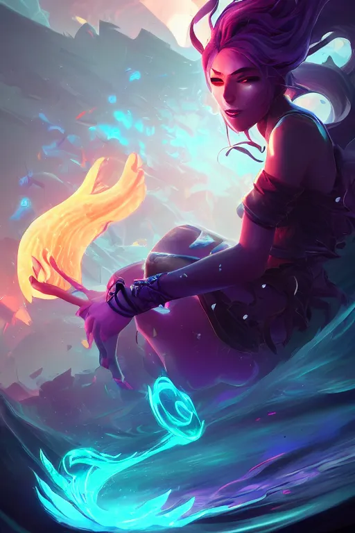 Prompt: nocturne league of legends wild rift hero champions arcane magic digital painting bioluminance alena aenami artworks in 4 k design by lois van baarle by sung choi by john kirby artgerm style pascal blanche and magali villeneuve mage fighter assassin