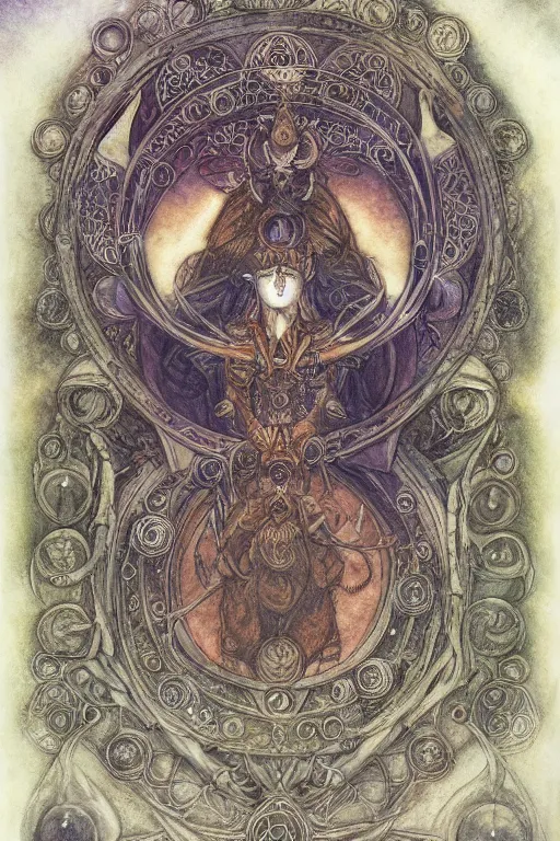 Prompt: aries zodiac artwork, mystic occult style, detailed, 8 k, symmetrical, by brian froud