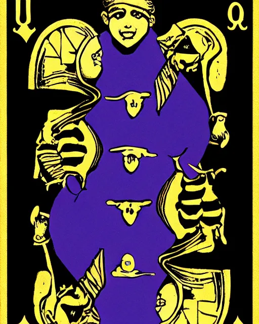 Prompt: queen of spades playing card in the style of giraud, jean