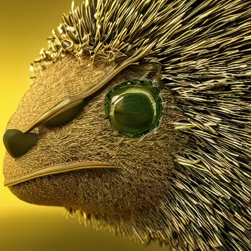 Prompt: behance hd, 3 d head of green hedgehog, cgsociety, symmetrical logo, cinematic lighting, studio quality, smooth render, unreal engine 5 rendered, octane rendered