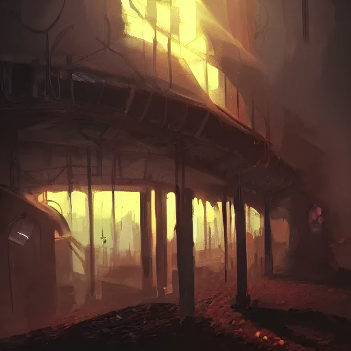 Image similar to hell, dramatic lighting, trending on artstation, tight fov