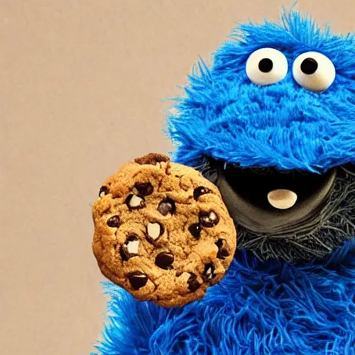 Prompt: cookie monster, dashcam - footage, serial killer