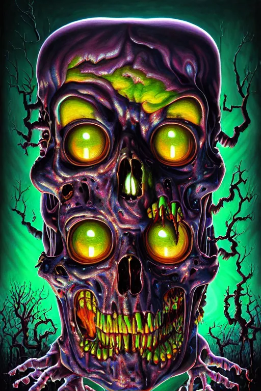 Prompt: a photorealistic painting of the transparent glass isometric nightmare zombie horror haunted death machine by johfra bosschart, lisa frank, dark fantasy art, high detail, trending on artstation