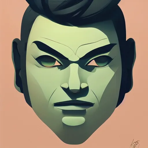 Image similar to face icon stylized minimalist goldfinger, loftis, cory behance hd by jesper ejsing, by rhads, makoto shinkai and lois van baarle, ilya kuvshinov, rossdraws global illumination