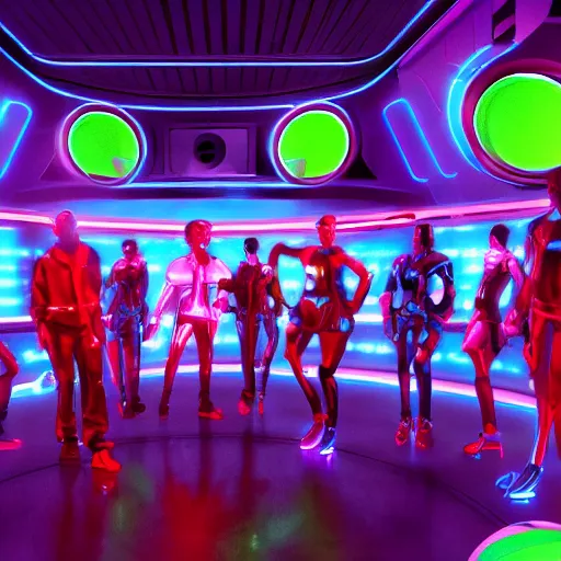 Image similar to hip hop club in Tron 2.0, photo, detailed, 4k