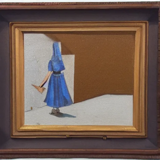 Prompt: an unsettling framed painting