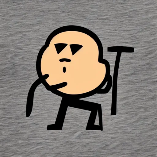 Image similar to frustrated stick figure with an axe