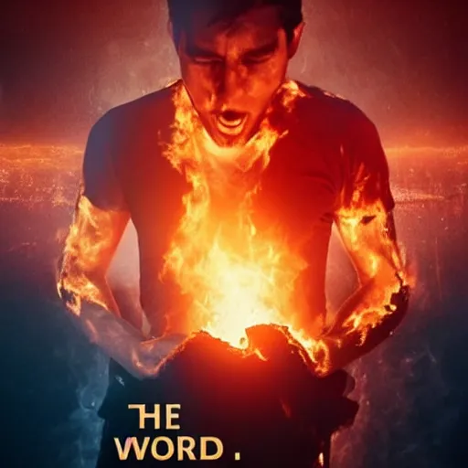 Image similar to the world is burning and just a man was alive crying in the middle hd detailled