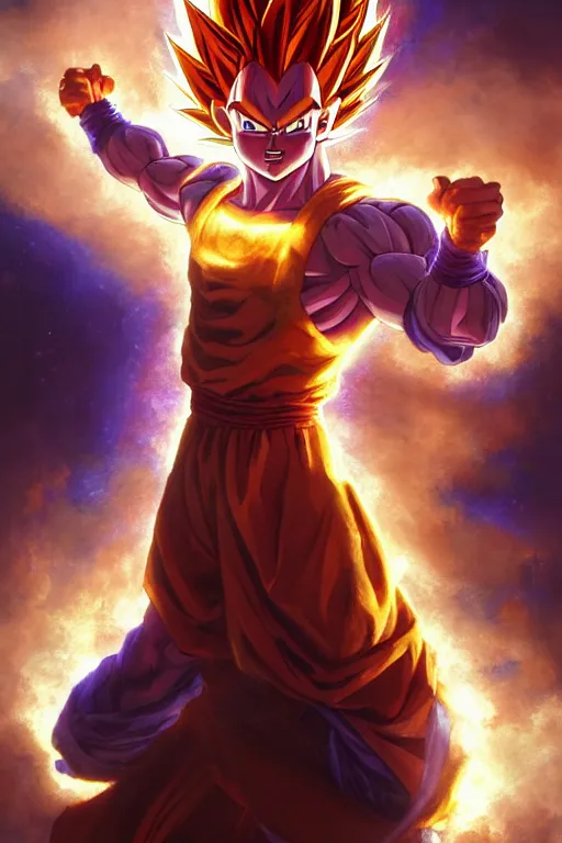 Image similar to super saiyan vegeta as doctor who, radiant light, caustics, heroic, bright iridescent light, by gaston bussiere, bayard wu, greg rutkowski, maxim verehin bloom dramatic lighting