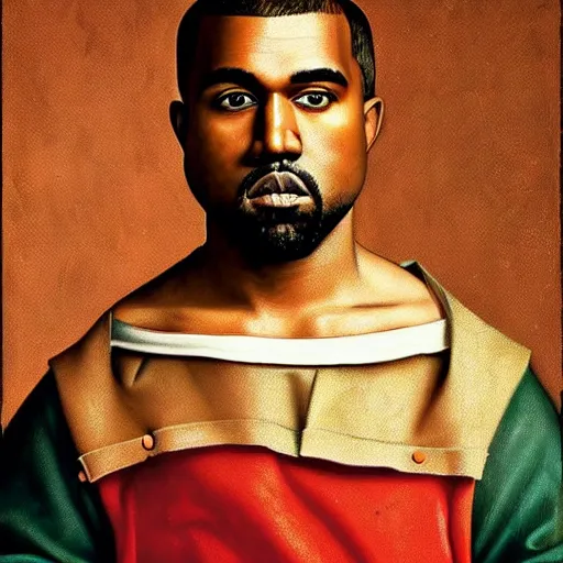 Prompt: professional renaissance painting portrait of Kanye West