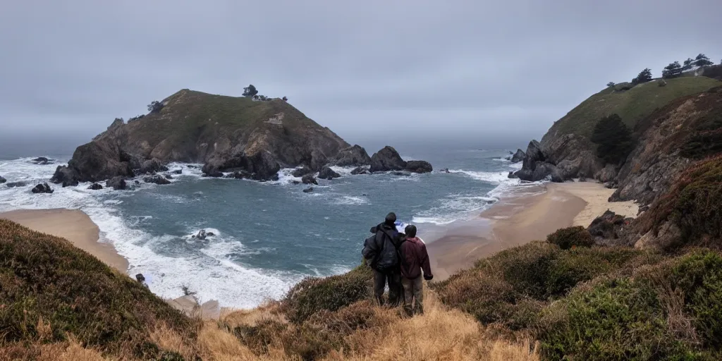 Prompt: the dark watchers in Big Sur