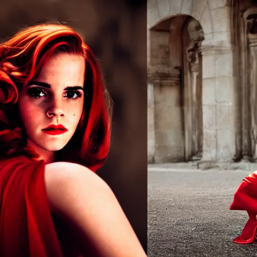 Prompt: Emma Watson as Jessica Rabbit, (Nikon D850, f/8, modelsociety, symmetric balance)