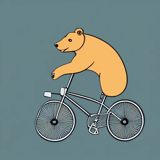 Image similar to Bear riding a small bicycle, sticker, highly detailed, colorful, illustration, drama, smooth and clean vector curves, no jagged lines, vector art, smooth