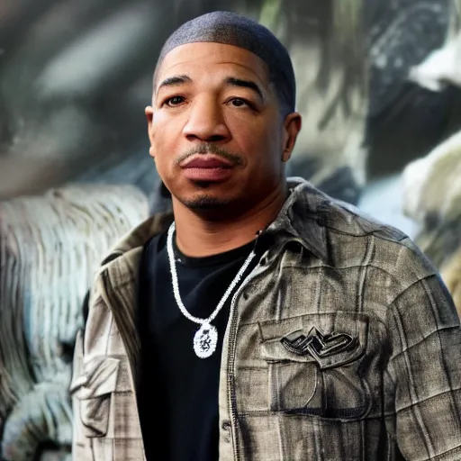 Prompt: Ja-rule appears as Moff Gideon, still, high quality