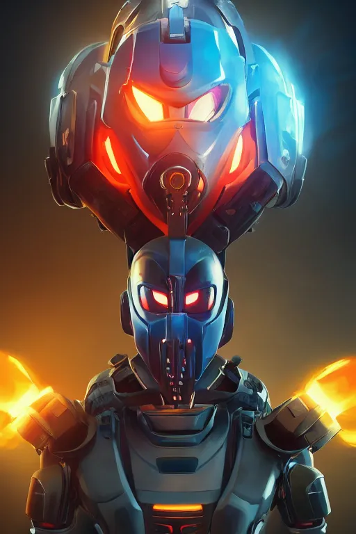 Image similar to epic mask helmet robot ninja portrait stylized as fornite style game design fanart by concept artist gervasio canda, behance hd by jesper ejsing, by rhads, makoto shinkai and lois van baarle, ilya kuvshinov, rossdraws global illumination radiating a glowing aura global illumination ray tracing hdr render in unreal engine 5