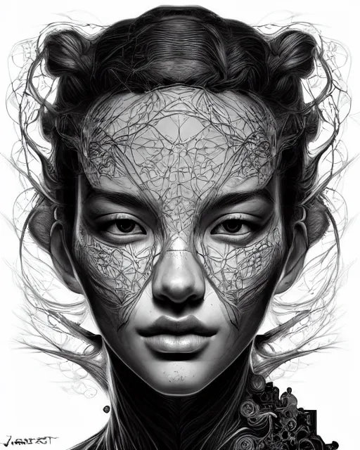 Image similar to digital art, centered portrait with face made with intricate roots, by james jean and by artgerm, by ross tran, ultradetailed, charachter design, concept art, trending on artstation,