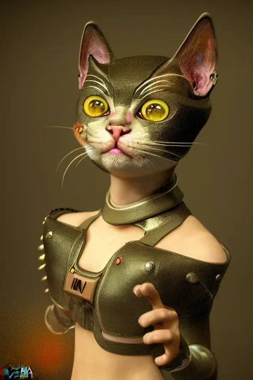 Prompt: cyborg kitten, ultra hd, Painting By Hieronymus Bosch, unreal 5, DAZ, hyperrealistic, octane render, dynamic lighting, intricate detail, summer vibrancy, cinematic